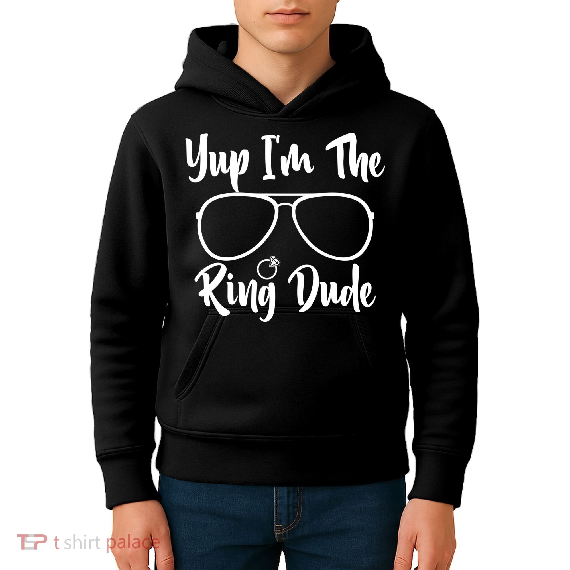 Yup Im The Ring Dude Funny Ring Bearer Wedding Gift Kids Hoodie