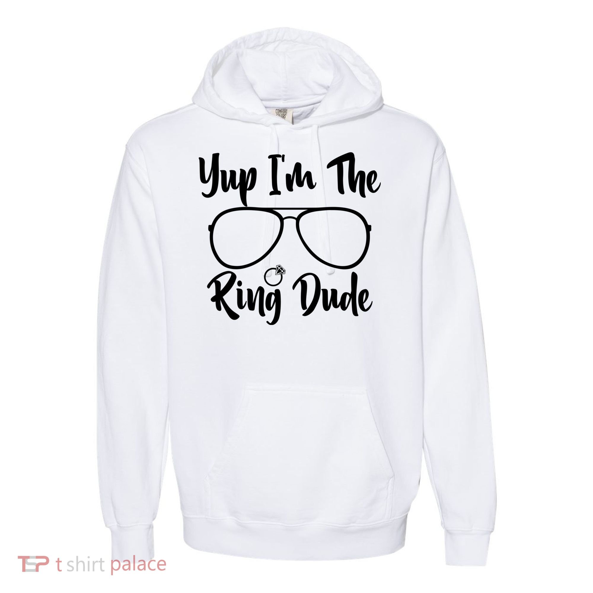 Yup Im The Ring Dude Funny Ring Bearer Wedding Gift Comfort Colors Garment-Dyed Hooded Sweatshirt