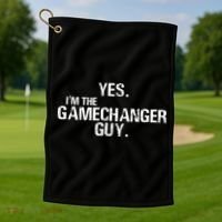 Yes I'm The Gamechanger Guy Funny Baseball Golf Towel thumb 1