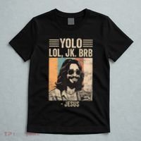 Yolo Jk Brb Jesus Funny Easter Day Ressurection Christians T-Shirt thumb 5
