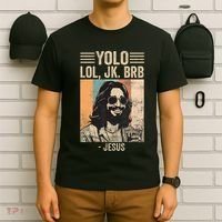 Yolo Jk Brb Jesus Funny Easter Day Ressurection Christians T-Shirt thumb 6