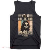 Yolo Jk Brb Jesus Funny Easter Day Ressurection Christians Tank Top thumb 0