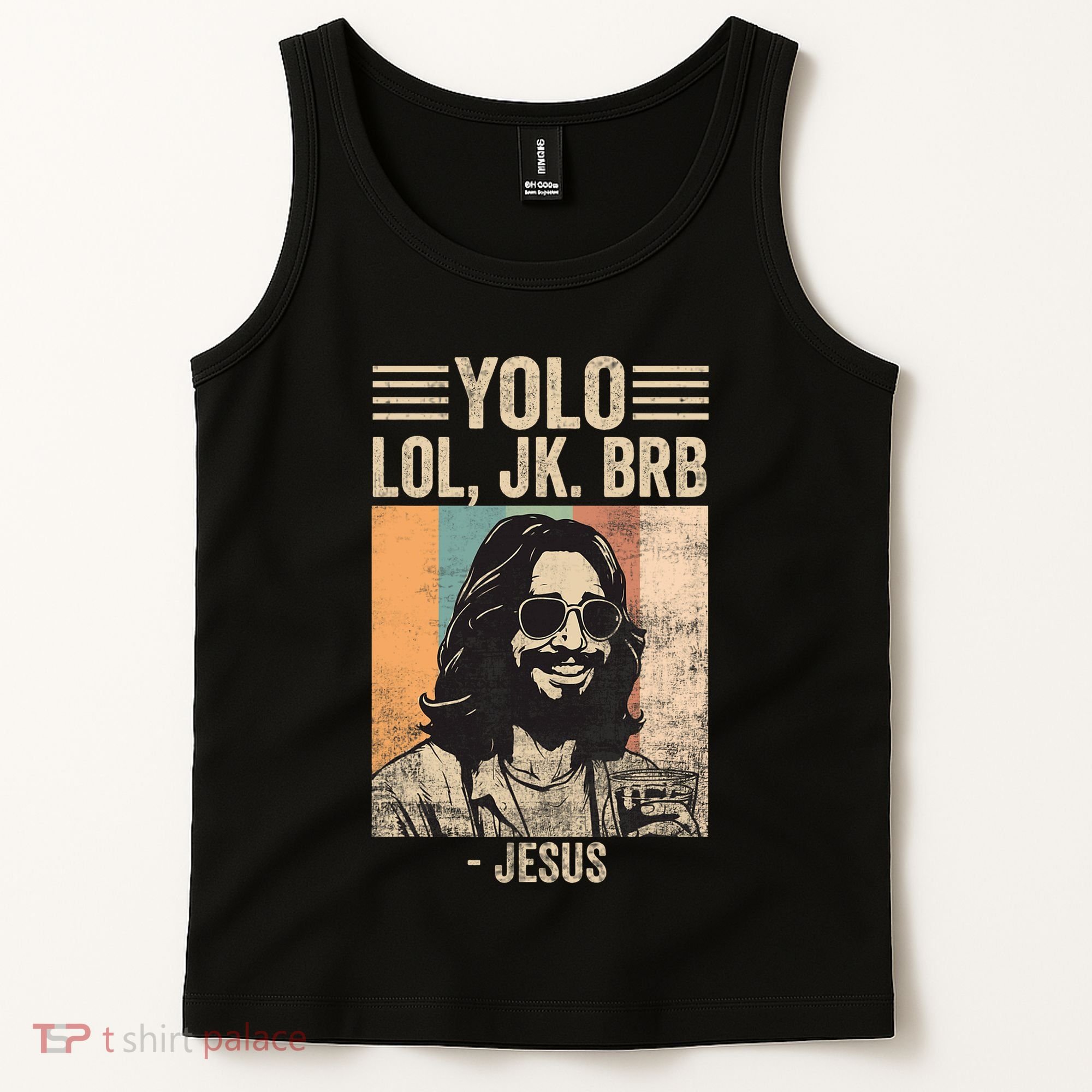 Yolo Jk Brb Jesus Funny Easter Day Ressurection Christians Tank Top