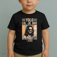 Yolo Jk Brb Jesus Funny Easter Day Ressurection Christians Toddler T-Shirt thumb 2
