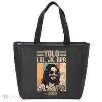 Yolo Jk Brb Jesus Funny Easter Day Ressurection Christians Tote Bag thumb 0