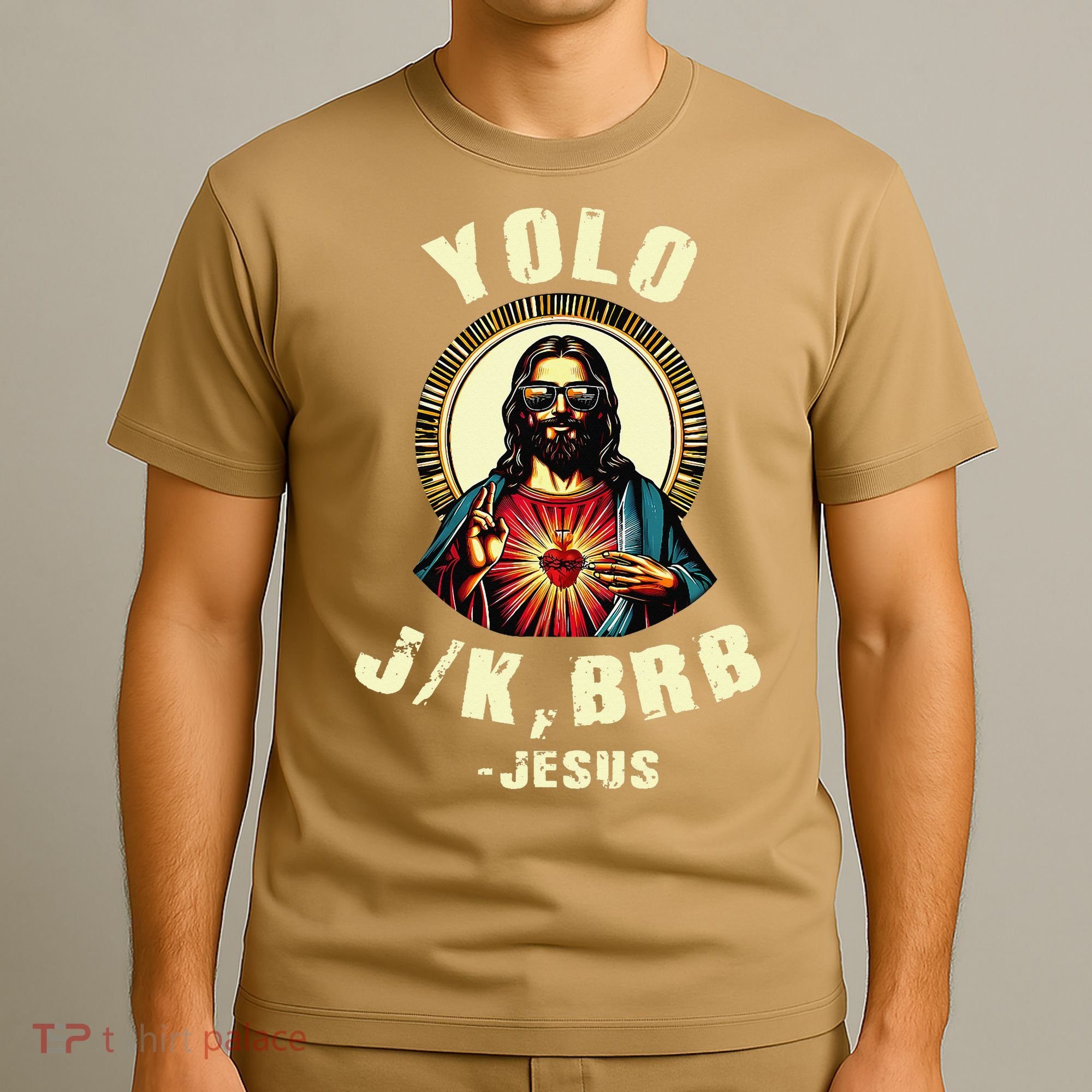 Yolo Jk Brb Jesus Funny Easter Day Bible Vintage Christian Gift T-Shirt