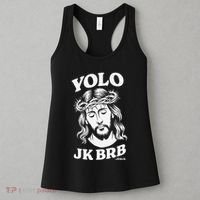 Yolo Jk Brb – Funny Christian Easter Resurrection Jesus Women's Tank Top thumb 3