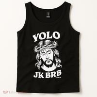 Yolo Jk Brb – Funny Christian Easter Resurrection Jesus Tank Top thumb 2