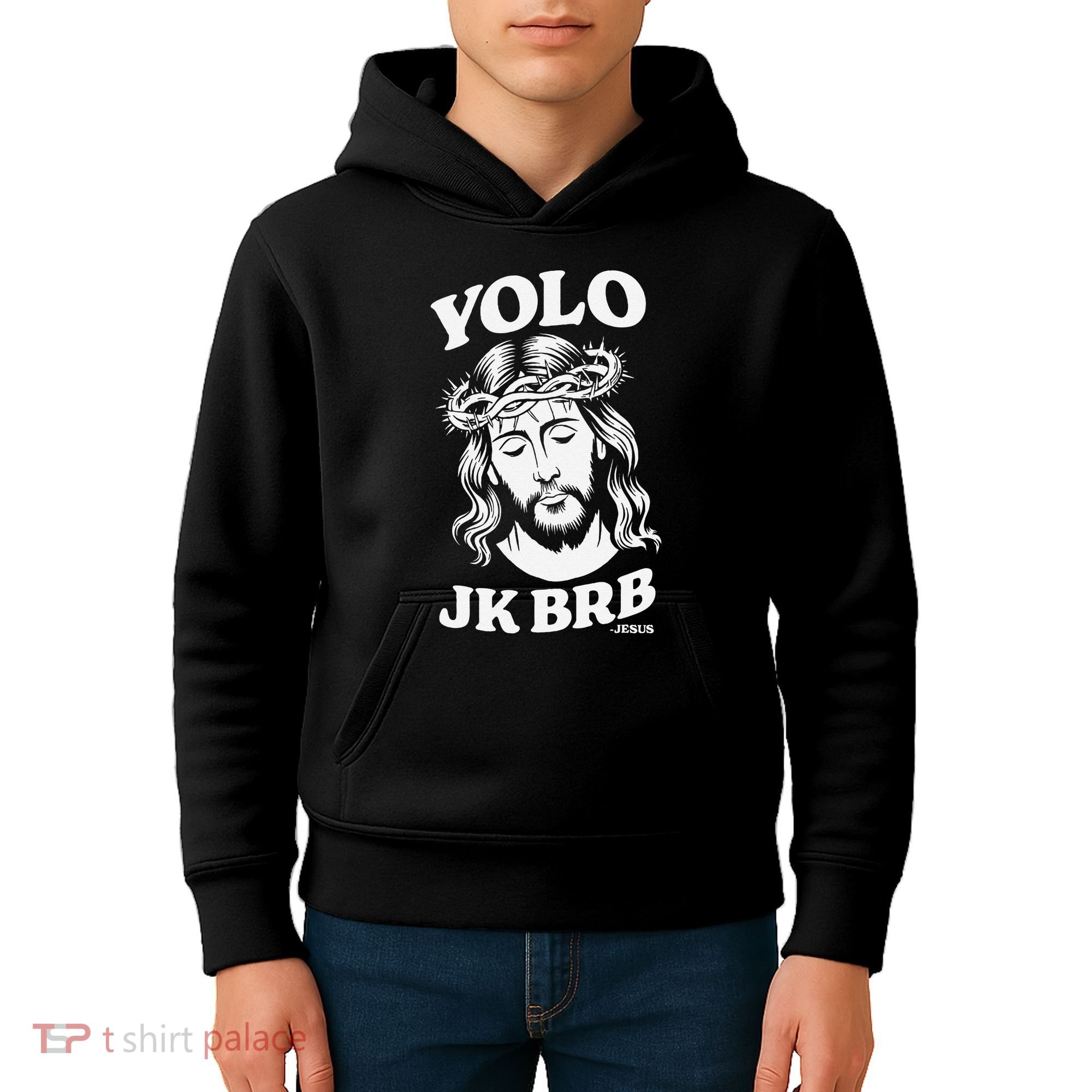 Yolo Jk Brb – Funny Christian Easter Resurrection Jesus Kids Hoodie