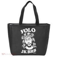 Yolo Jk Brb – Funny Christian Easter Resurrection Jesus Tote Bag thumb 0