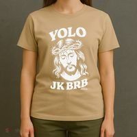 Yolo Jk Brb – Funny Christian Easter Resurrection Jesus T-Shirt thumb 4