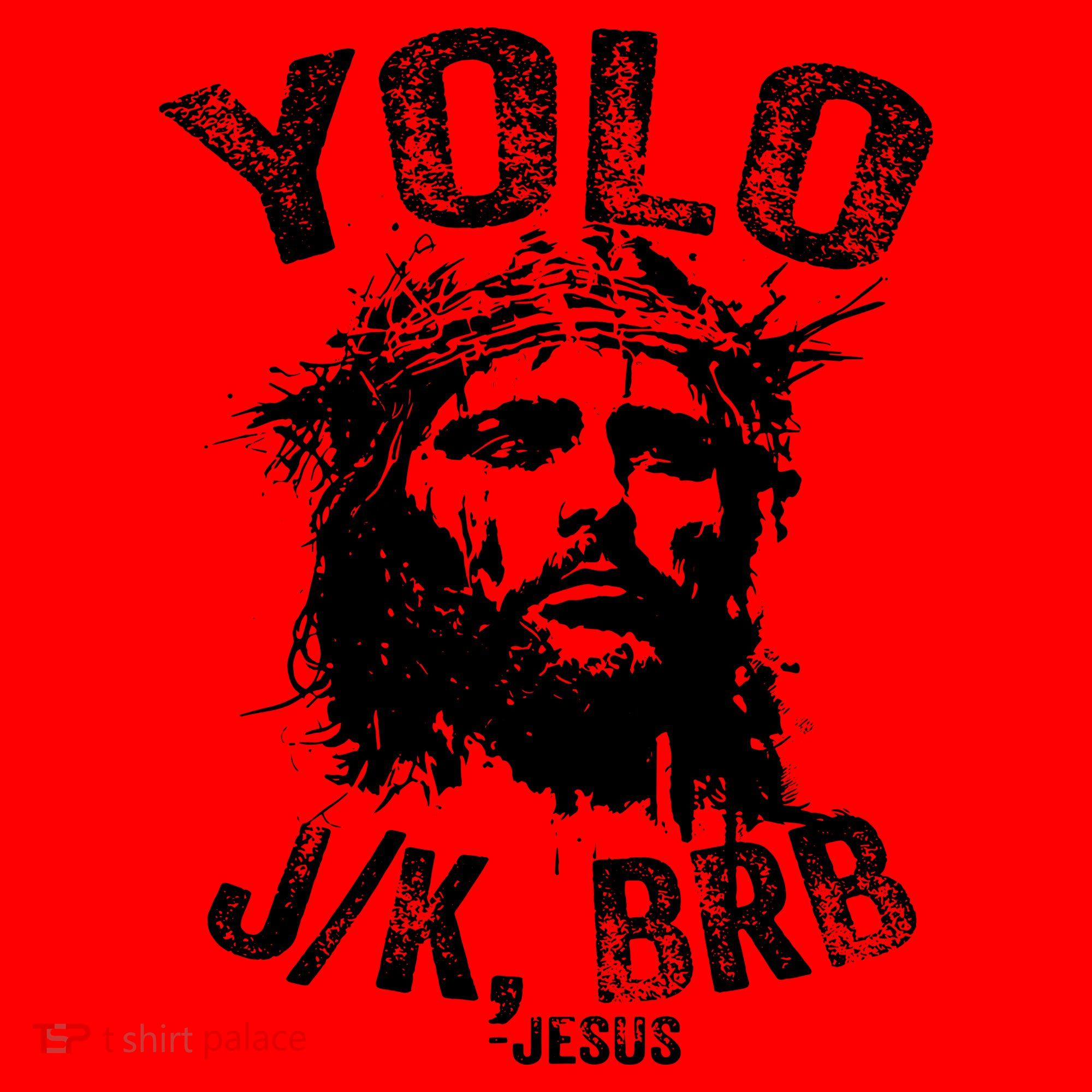 Yolo Jk Brb Jesus Funny Resurrection Christians Easter Day Santa Hat