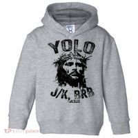 Yolo Jk Brb Jesus Funny Resurrection Christians Easter Day Toddler Hoodie thumb 0