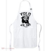 Yolo Jk Brb Jesus Funny Resurrection Christians Easter Day Apron thumb 0