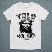 Yolo Jk Brb Jesus Funny Resurrection Christians Easter Day T-Shirt thumb 5