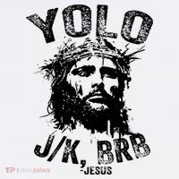 Yolo Jk Brb Jesus Funny Resurrection Christians Easter Day T-Shirt thumb 7