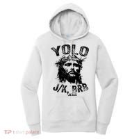 Yolo Jk Brb Jesus Funny Resurrection Christians Easter Day Women's Hoodie thumb 0