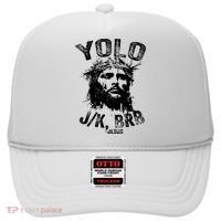 Yolo Jk Brb Jesus Funny Resurrection Christians Easter Day Hat thumb 0