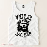 Yolo Jk Brb Jesus Funny Resurrection Christians Easter Day Tank Top thumb 2