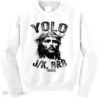 Yolo Jk Brb Jesus Funny Resurrection Christians Easter Day Kids Sweatshirt thumb 0