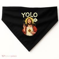 Yolo Jk Brb Jesus Funny Easter Day Ressurection Christians USA-Made Doggie Bandana thumb 0