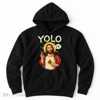 Yolo Jk Brb Jesus Funny Easter Day Ressurection Christians Hoodie thumb 0