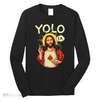 Yolo Jk Brb Jesus Funny Easter Day Ressurection Christians Long Sleeve Shirt thumb 0