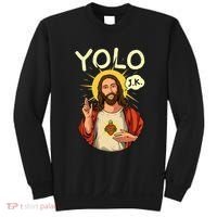 Yolo Jk Brb Jesus Funny Easter Day Ressurection Christians Sweatshirt thumb 0