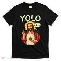 Yolo Jk Brb Jesus Funny Easter Day Ressurection Christians T-Shirt thumb 0