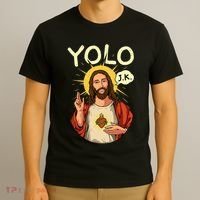 Yolo Jk Brb Jesus Funny Easter Day Ressurection Christians T-Shirt thumb 3
