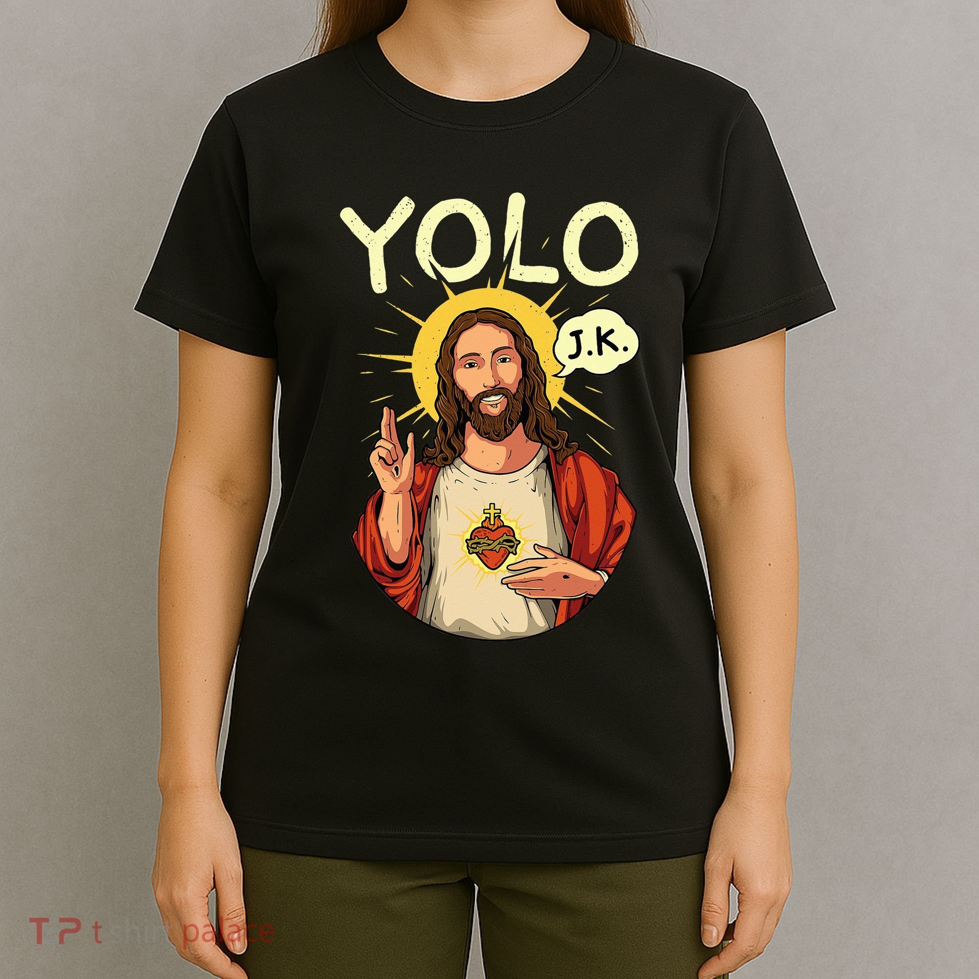 Yolo Jk Brb Jesus Funny Easter Day Ressurection Christians T-Shirt