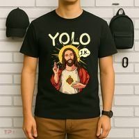 Yolo Jk Brb Jesus Funny Easter Day Ressurection Christians T-Shirt thumb 6