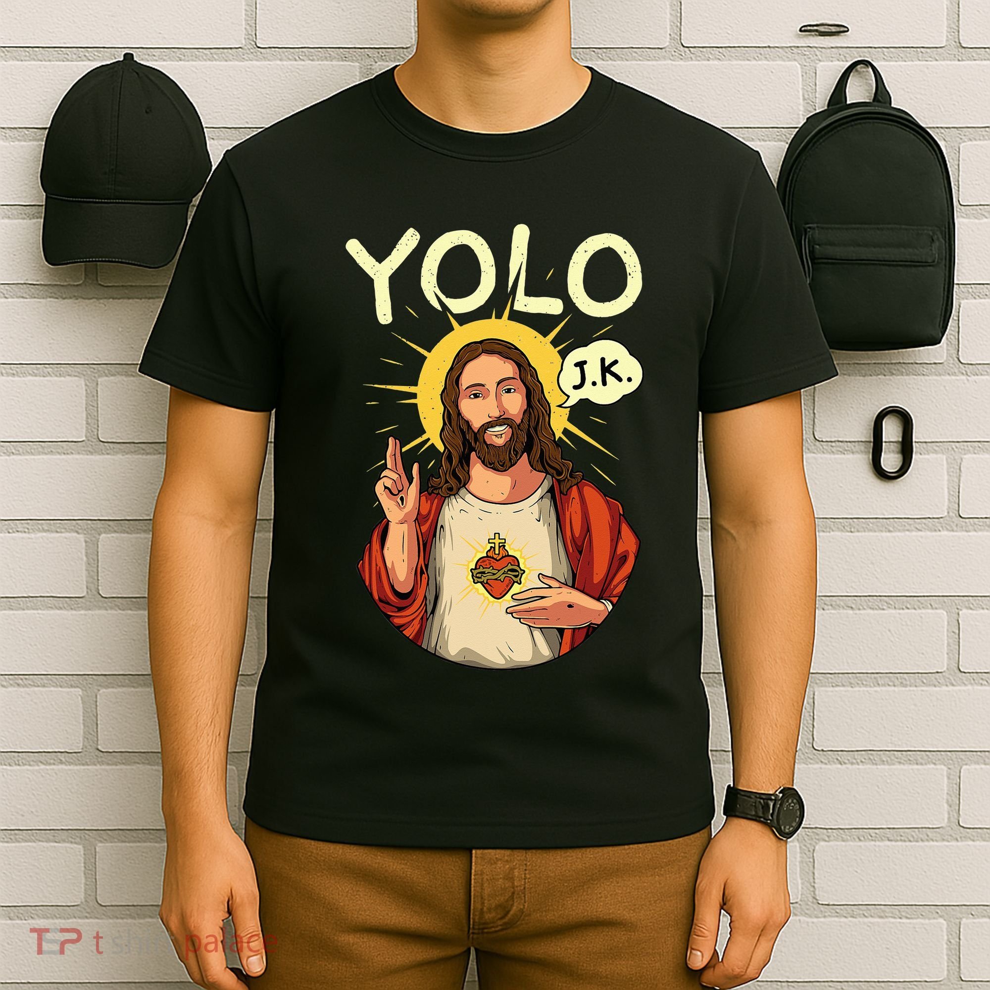 Yolo Jk Brb Jesus Funny Easter Day Ressurection Christians T-Shirt