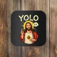 Yolo Jk Brb Jesus Funny Easter Day Ressurection Christians Coaster thumb 0
