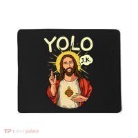 Yolo Jk Brb Jesus Funny Easter Day Ressurection Christians Mousepad thumb 0