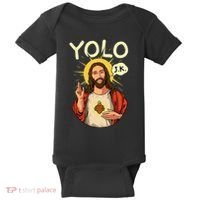 Yolo Jk Brb Jesus Funny Easter Day Ressurection Christians Baby Bodysuit thumb 0