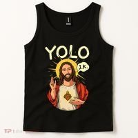 Yolo Jk Brb Jesus Funny Easter Day Ressurection Christians Tank Top thumb 2