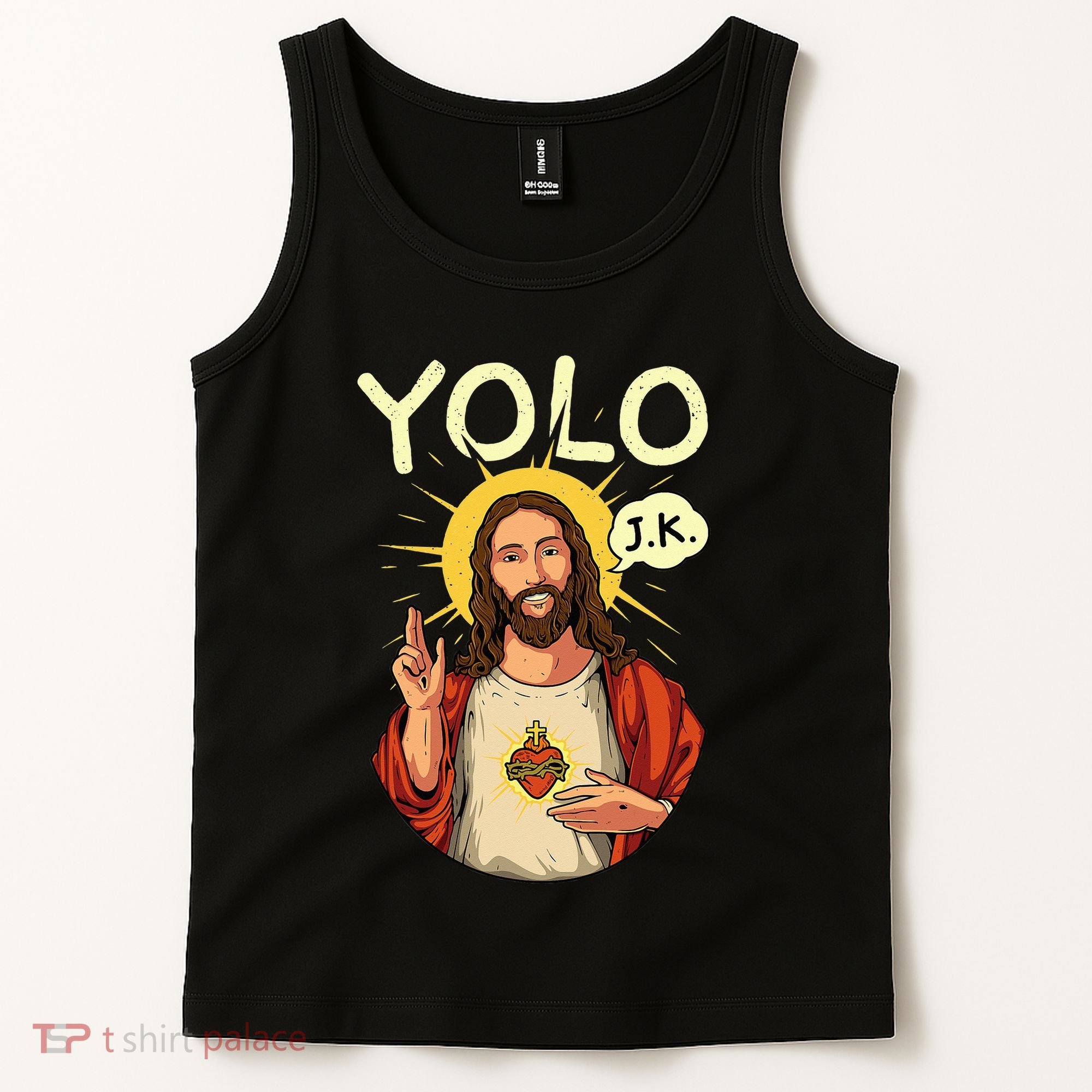 Yolo Jk Brb Jesus Funny Easter Day Ressurection Christians Tank Top