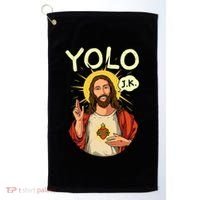 Yolo Jk Brb Jesus Funny Easter Day Ressurection Christians Golf Towel thumb 0