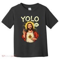 Yolo Jk Brb Jesus Funny Easter Day Ressurection Christians Toddler T-Shirt thumb 0
