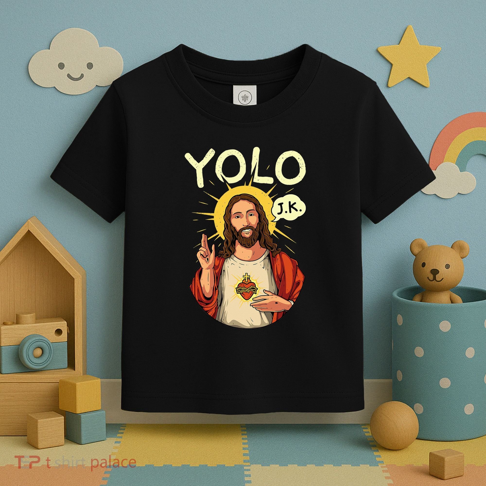 Yolo Jk Brb Jesus Funny Easter Day Ressurection Christians Toddler T-Shirt