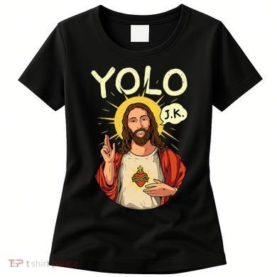 Yolo Jk Brb Jesus Funny Easter Day Ressurection Christians Women's T-Shirt