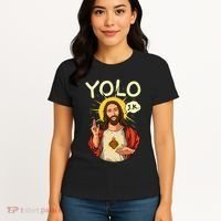 Yolo Jk Brb Jesus Funny Easter Day Ressurection Christians Women's T-Shirt thumb 4