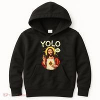 Yolo Jk Brb Jesus Funny Easter Day Ressurection Christians Kids Hoodie thumb 0