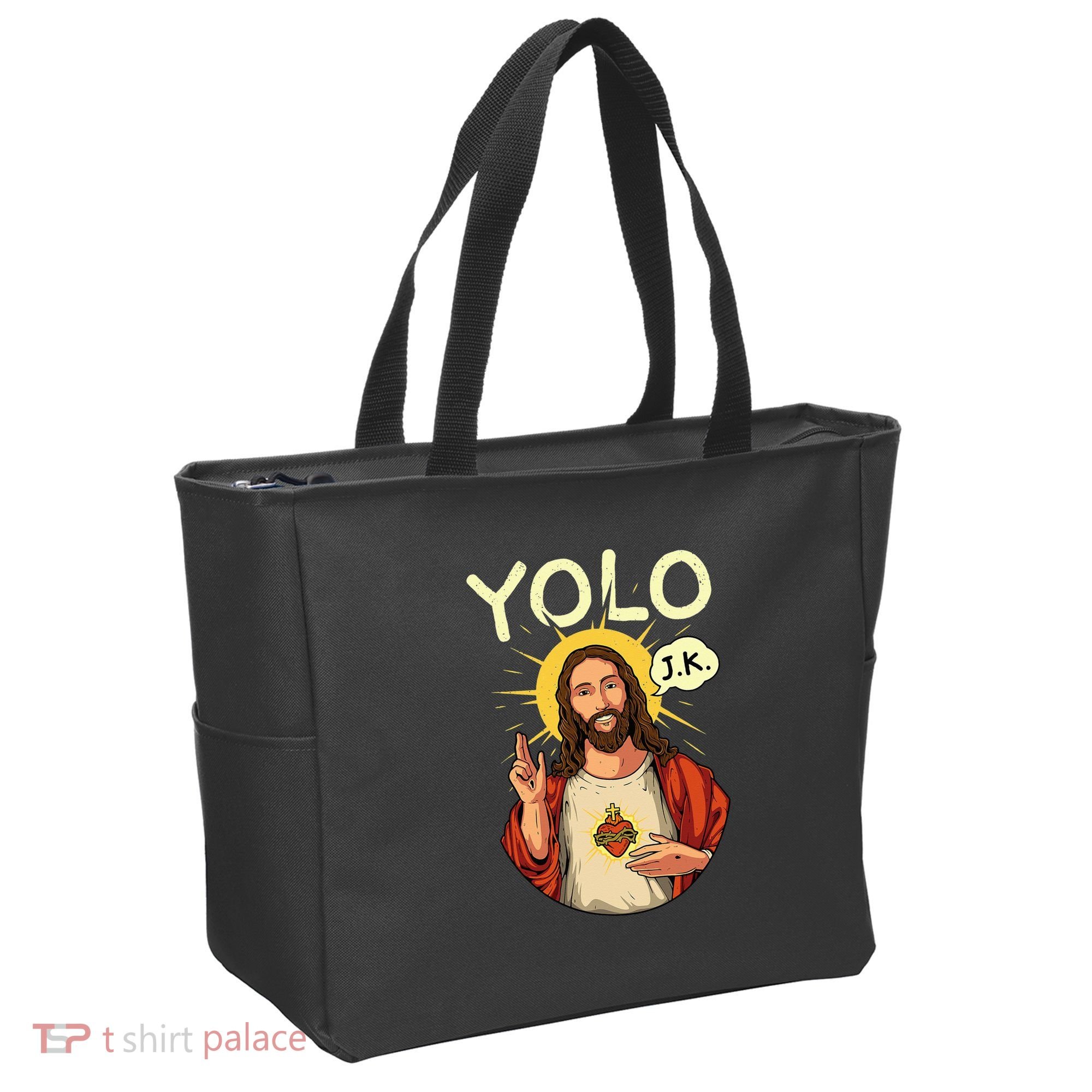 Yolo Jk Brb Jesus Funny Easter Day Ressurection Christians Tote Bag