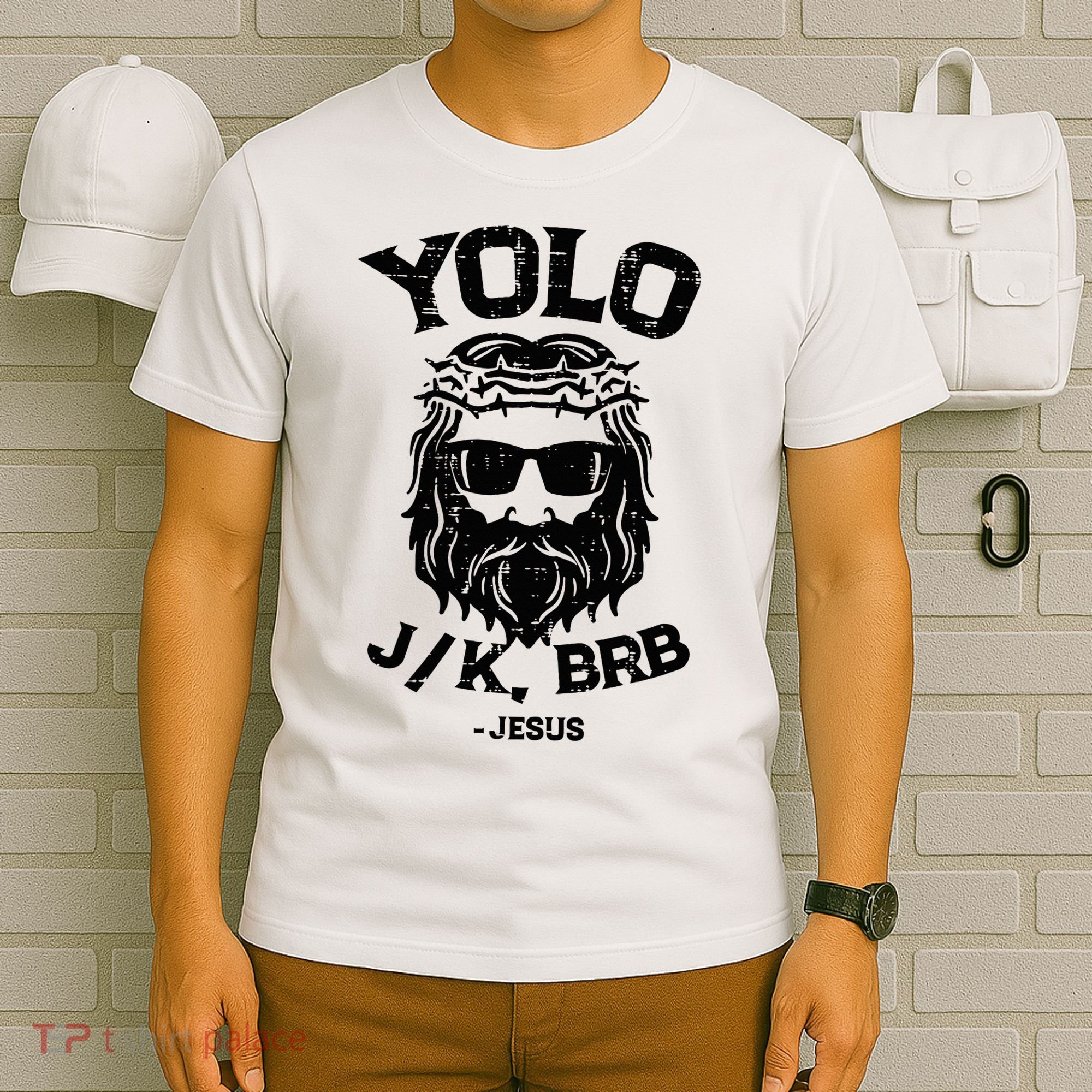 Yolo Jk Brb Jesus Funny Easter Day Ressurection Christians T-Shirt