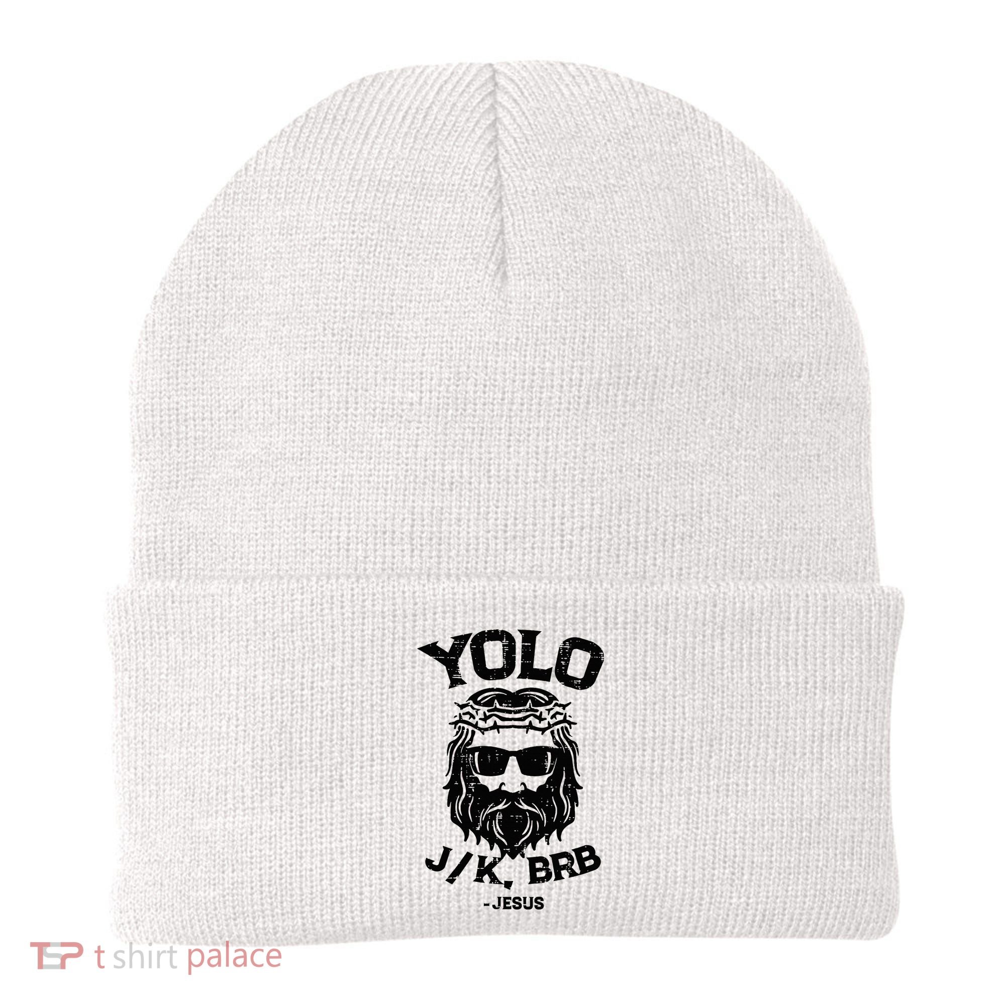 Yolo Jk Brb Jesus Funny Easter Day Ressurection Christians Beanie