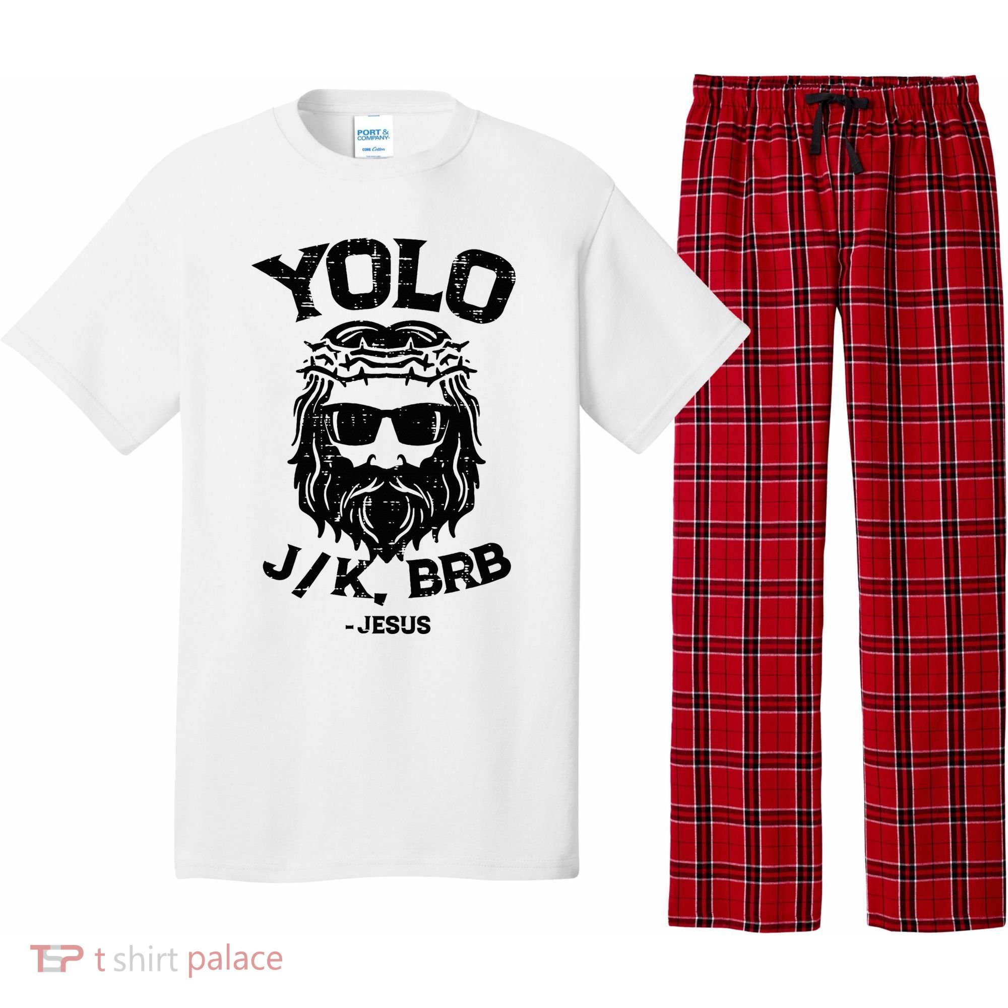 Yolo Jk Brb Jesus Funny Easter Day Ressurection Christians Pajama Set