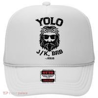 Yolo Jk Brb Jesus Funny Easter Day Ressurection Christians Hat thumb 0