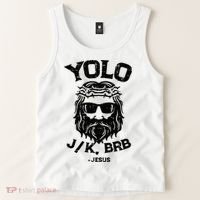 Yolo Jk Brb Jesus Funny Easter Day Ressurection Christians Tank Top thumb 2